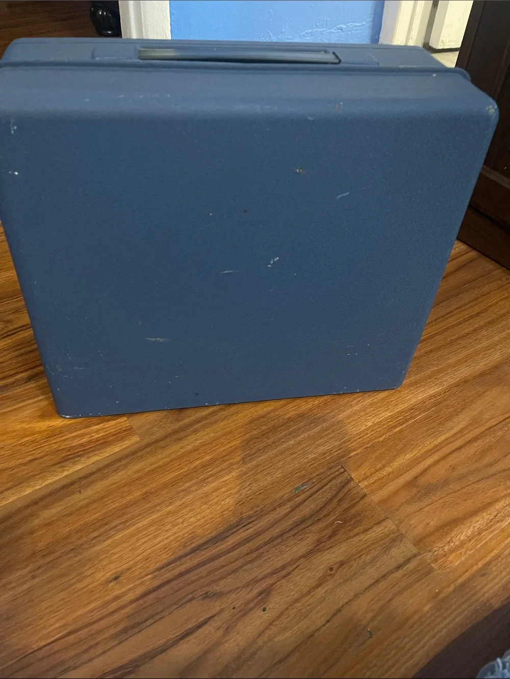Compact Navy Blue Portable Storage Case with Handle